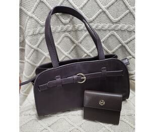 Genuine Leather East West Belted Satchel Bag